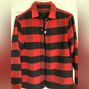 NWOT MENS ALLSAINTS OVERSHIRT WOOL FLANNEL - men’s small